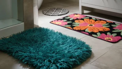 Pops Of Color With Bathroom Mats And Rugs