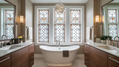 Add Privacy Without Sacrificing Light - bathroom window decor ideas