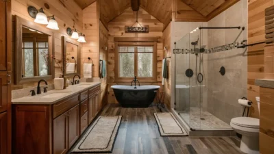 Cabin Bathrooms Decorating Ideas - Flooring