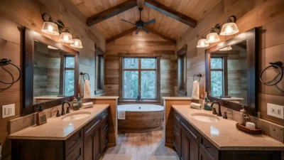 Cabin Bathrooms Decorating Ideas - Lighting