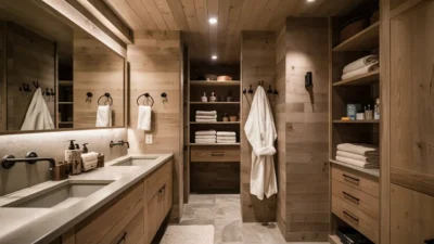 Cabin Bathrooms Decorating Ideas - Storage